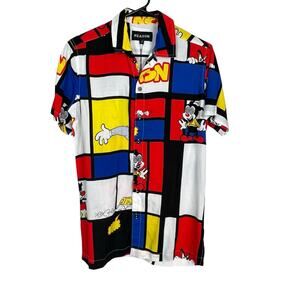 Reason cartoon button up shirt small
